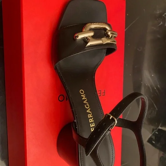 Salvatore Ferragamo Priscilla Black Heeled Sandals - Picture 2 of 4